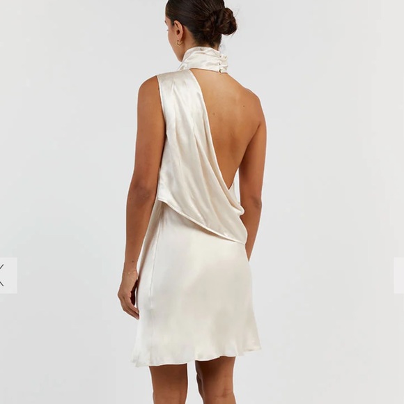 Dissh satin mini backless dress. Size 8 (L) fits like a 6 (M). NEVER WORN. NEW. - Picture 2 of 2